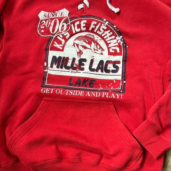 J America Sweatshirt Men's size L, Red hoodie sweatshirt - Picture 6 of 6